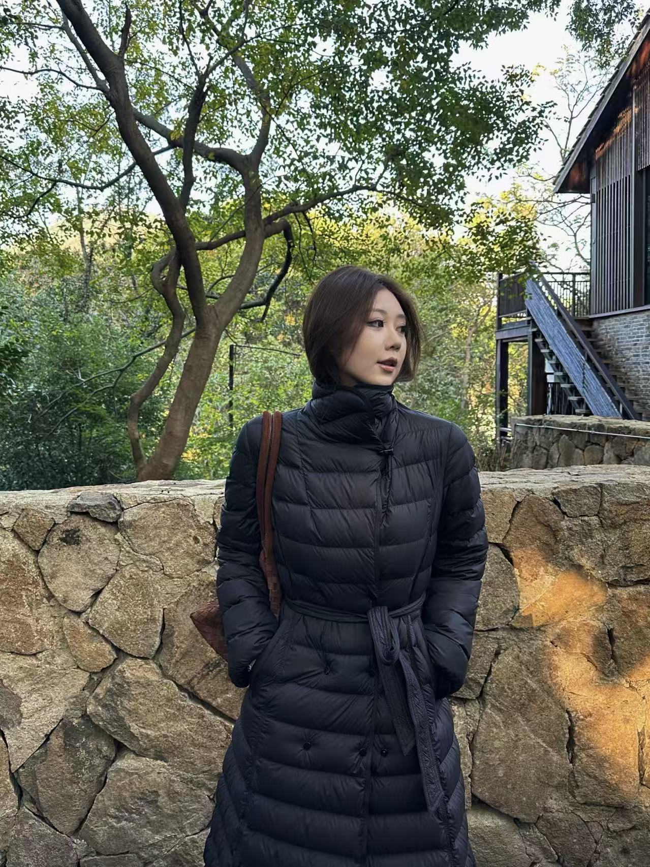 琪琪怪怪大码女装【黑秀场】排骨时尚百搭长款羽绒服C38273QQ