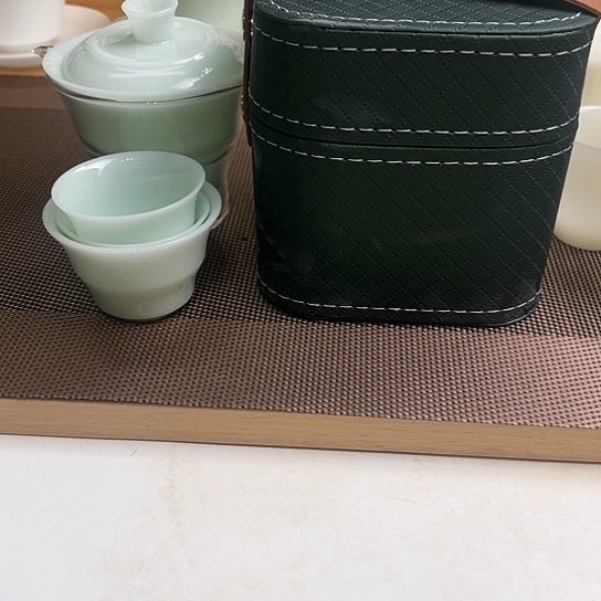 璞玉瓷天青色旅行茶具套装