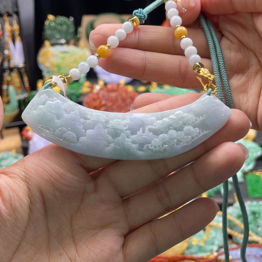 翡翠颈饰未镶嵌代编织