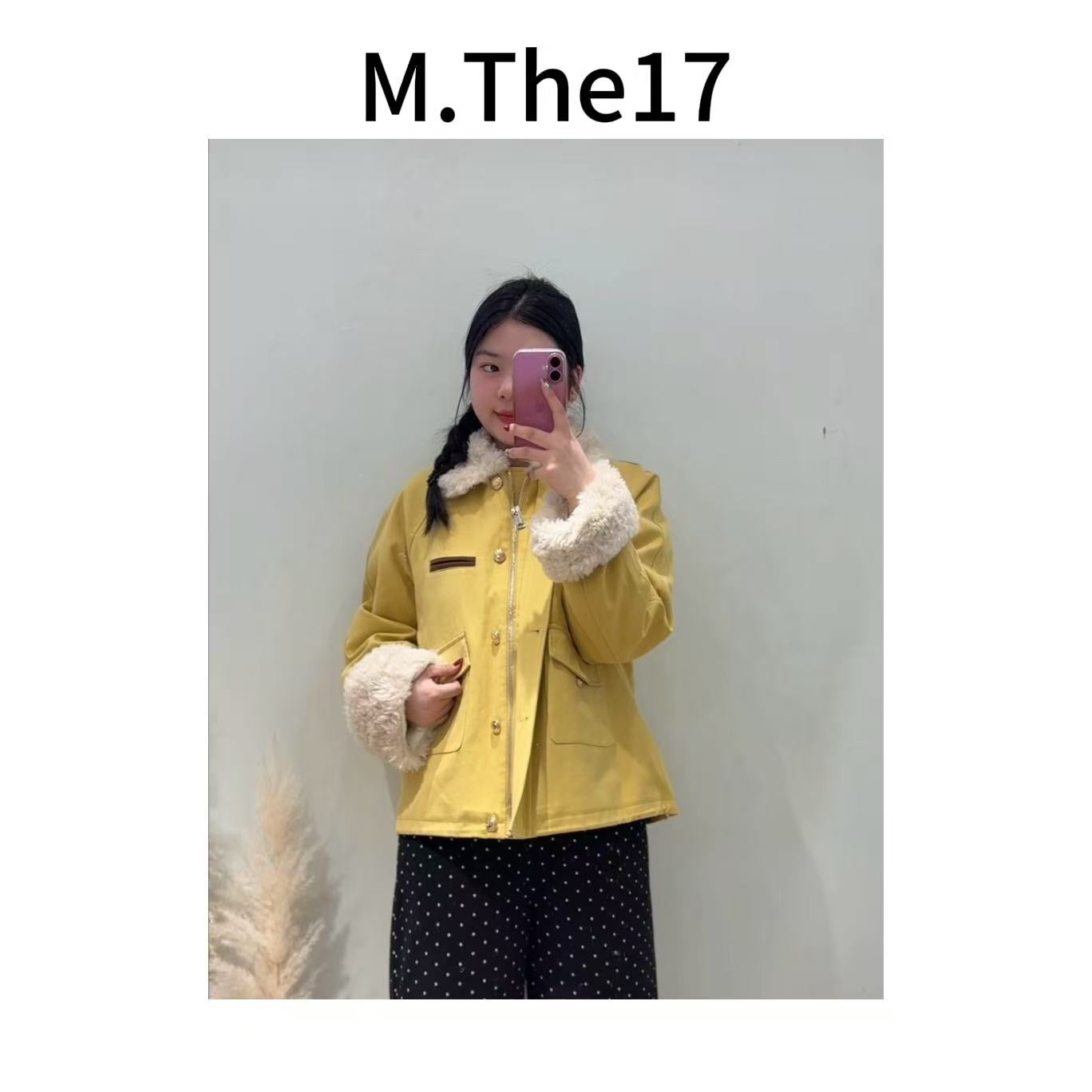 M·The17 2025冬季新款宽松羽羽派克服拼羊羔毛羽羽服
