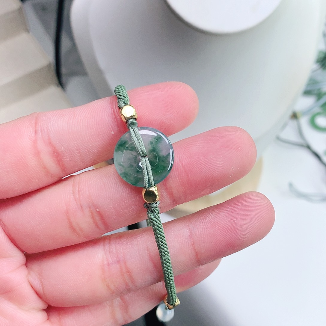 翡翠颈饰未镶嵌缅甸天然翡翠手链