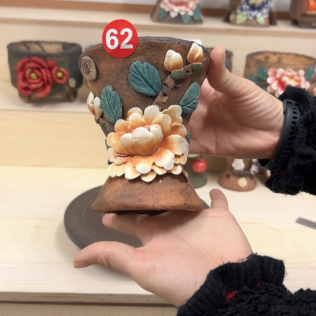 紫砂花盆62微瑕号内囗10外高13