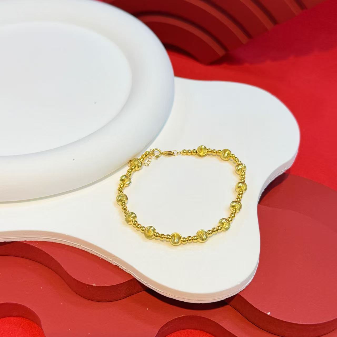 18K金爆闪猫眼珠珠手链HNZ14712