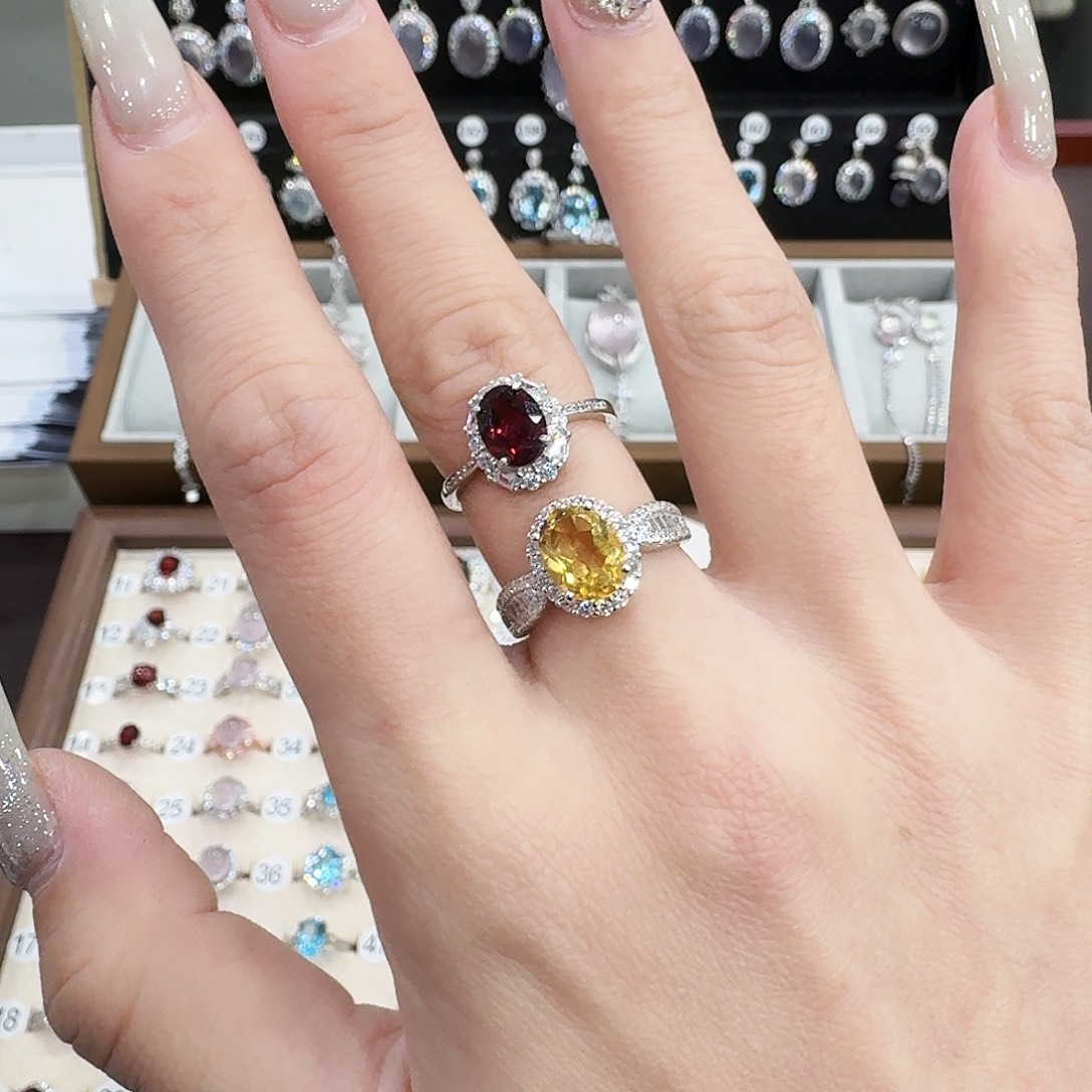 银S925镶嵌戒指黄晶