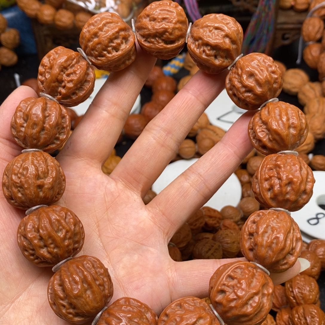 桃核手串八棱肉筋