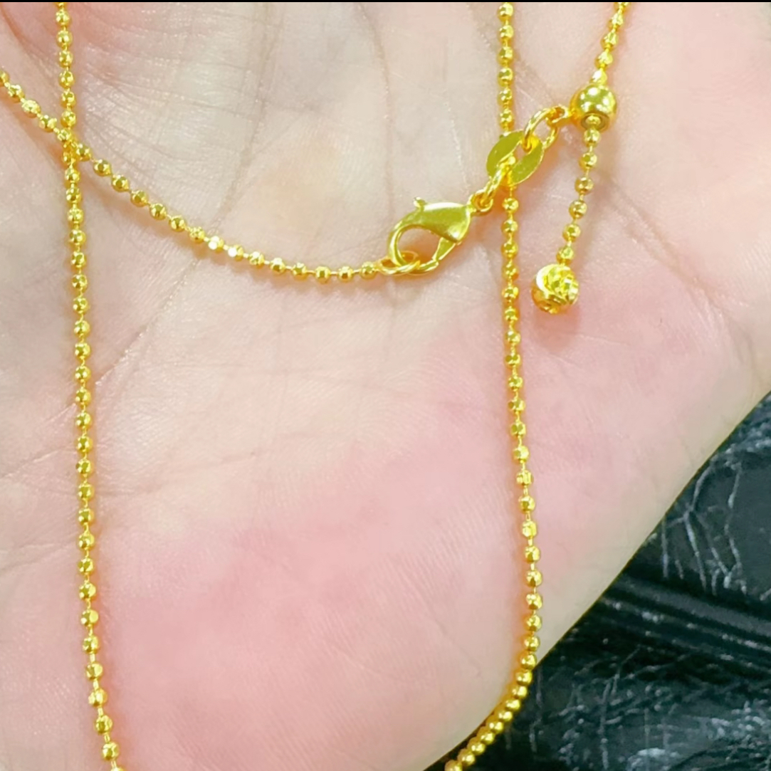 合金项链 合金项链 推拉爆闪小米珠项链（防敏敏）