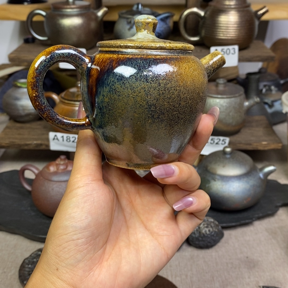 建水紫陶柴烧茶壶