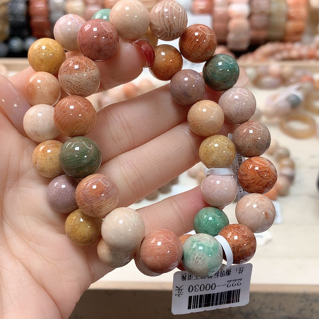 硅化珊瑚（珊瑚玉）手链未镶嵌安*366