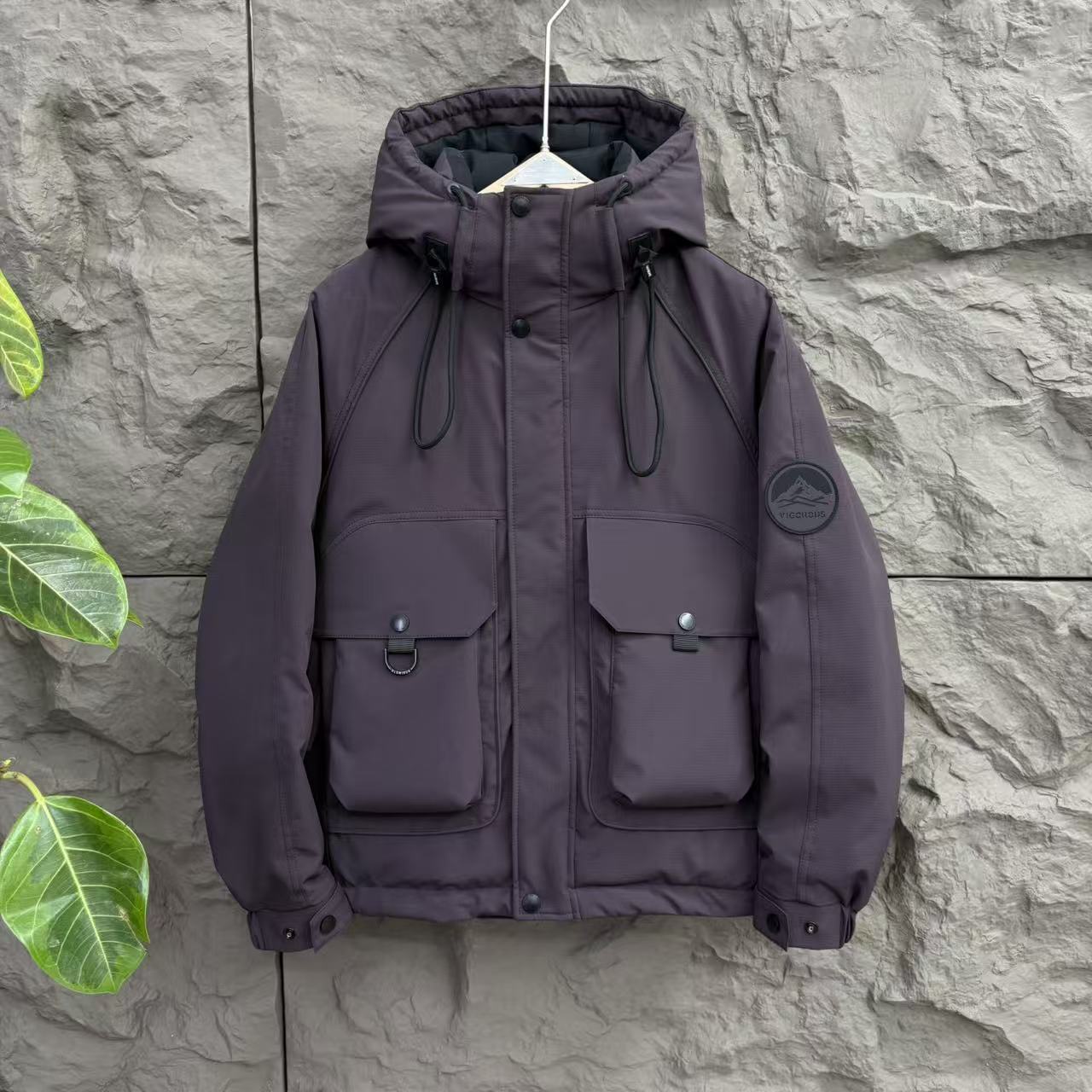 【国标羽绒服】订制提花三防面料户外工装羽绒外套#9058