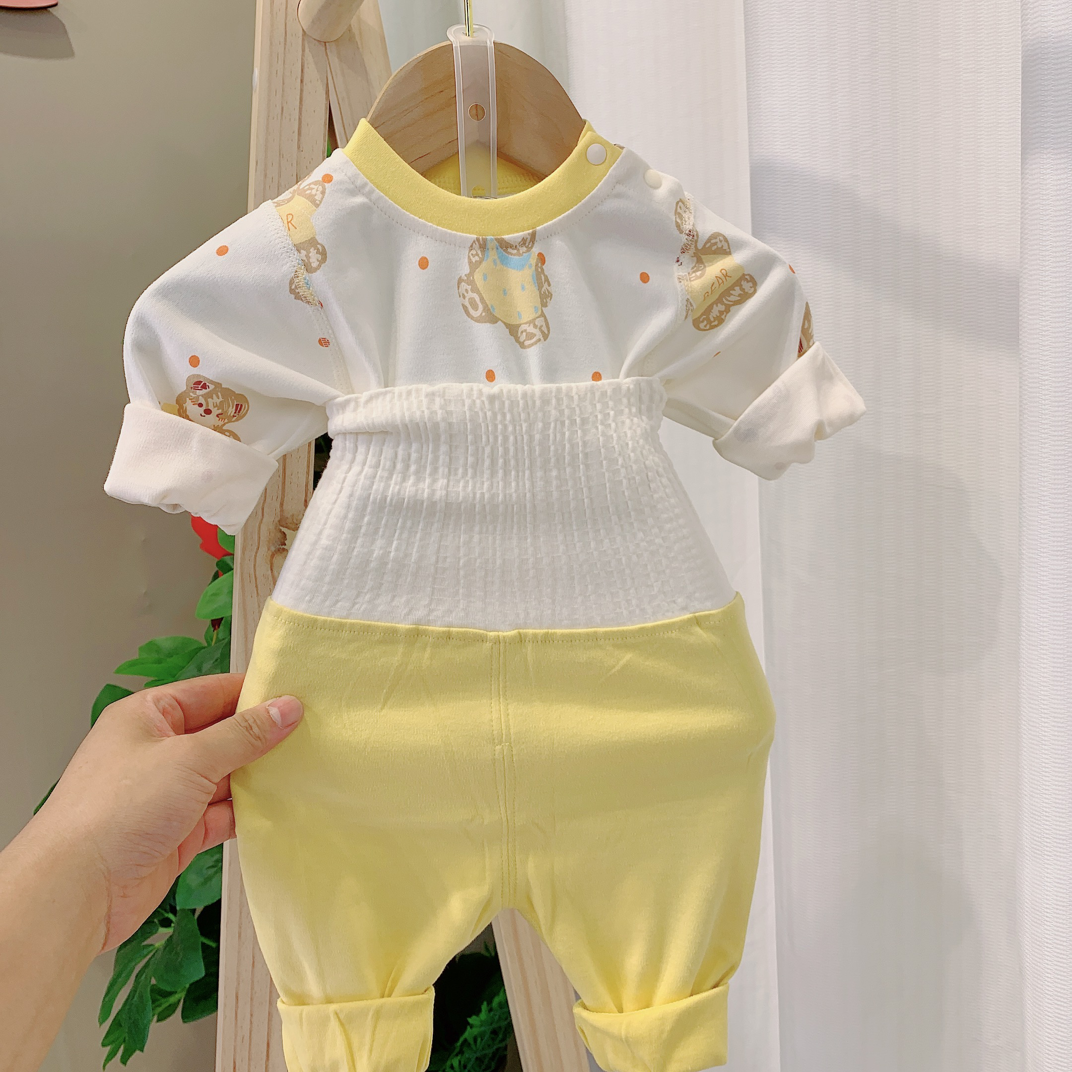 儿童秋衣33031宝宝春秋纯棉高腰秋衣套装打底宝宝秋衣秋裤套装