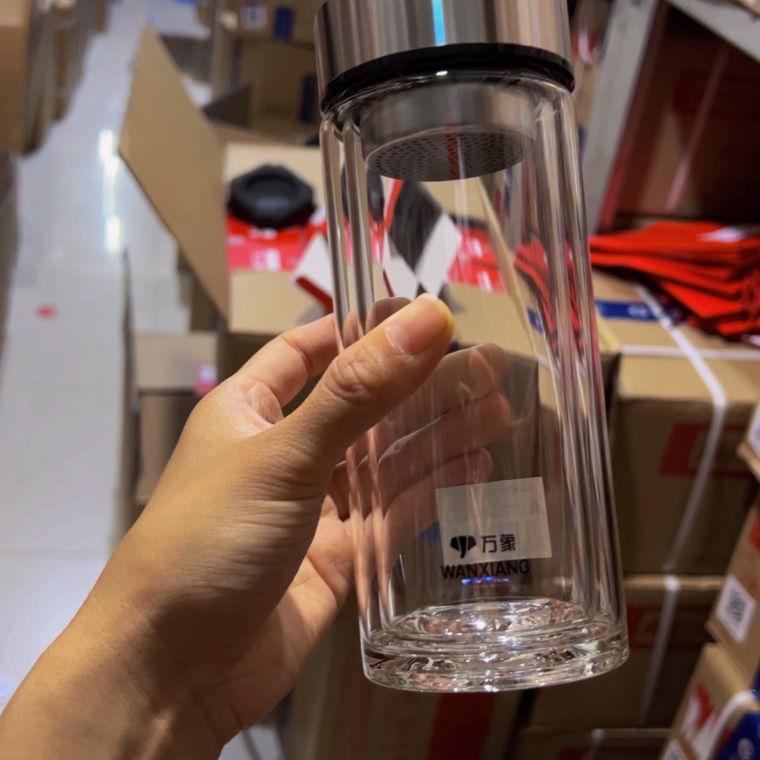 万象时空知了v929玻璃杯双层玻璃杯➕被套