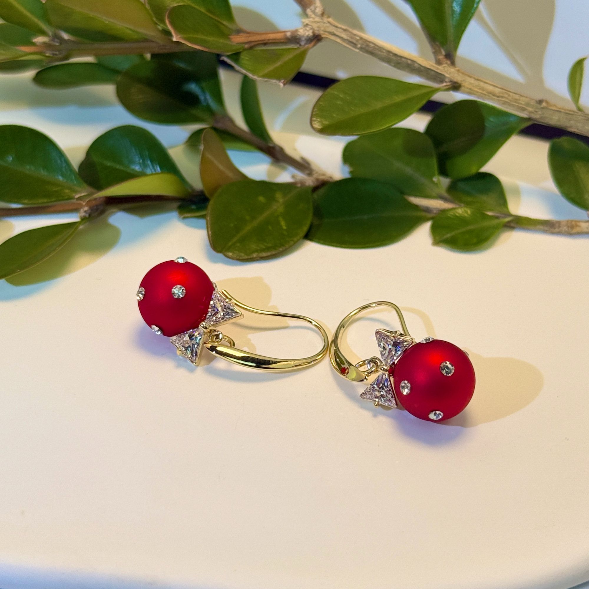 九小尚 铜合金珐琅耳饰 R1191秋季冬季冬天过年耳饰耳环