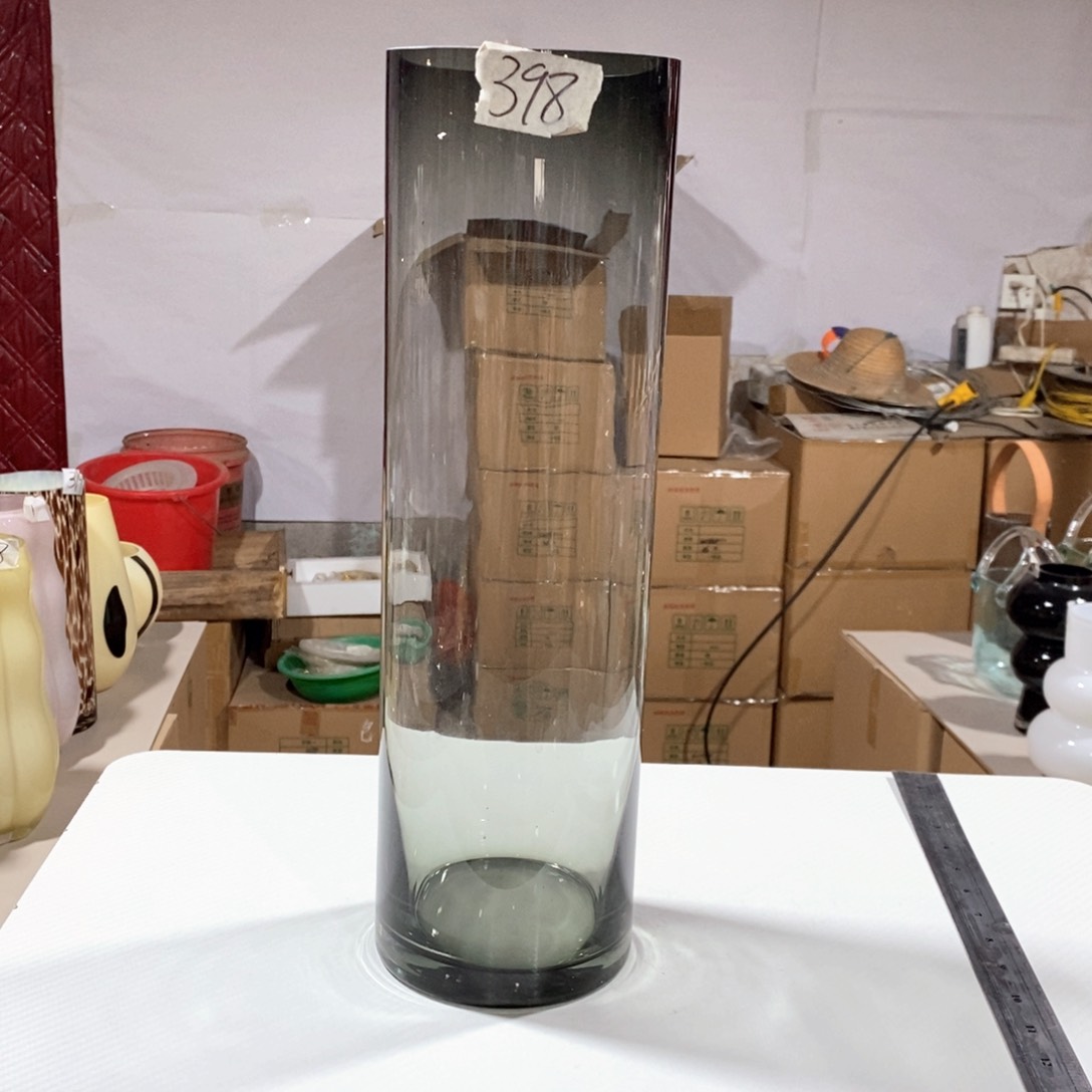 玻璃398墨染高40口12玻璃花瓶嘎嘎好看玻璃花瓶