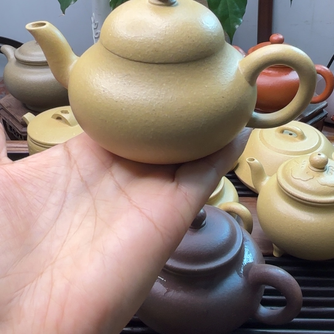 紫砂茶壶大水潭梨皮绿 矮梨