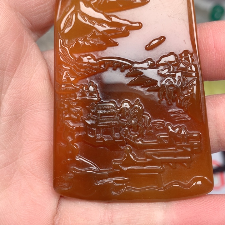 玛瑙/玉髓颈饰未镶嵌青*瓷