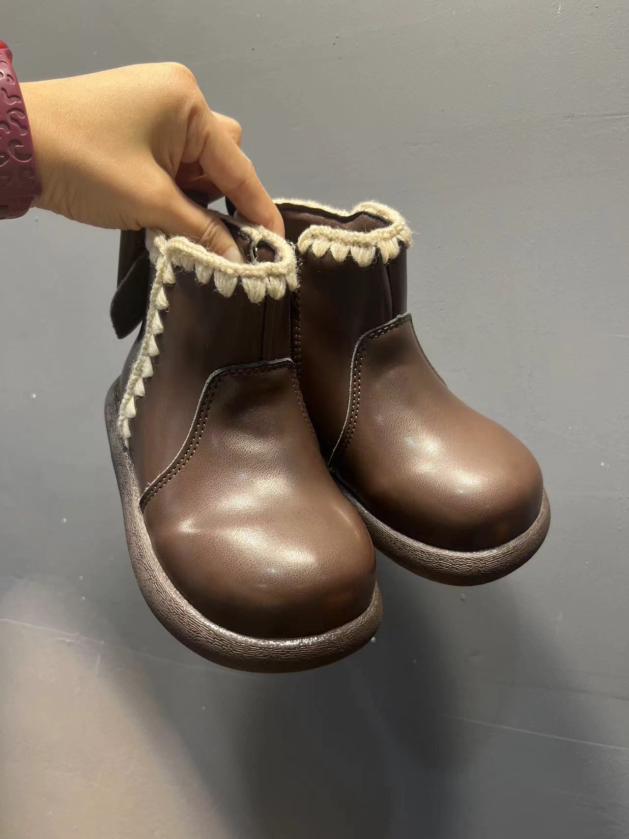 女童马丁靴加绒公主鞋子儿童低筒短靴（追求完美慎拍）