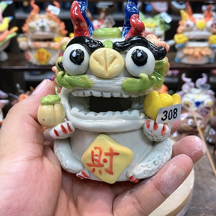 摆件直播间手工抽象陶瓷摆件308