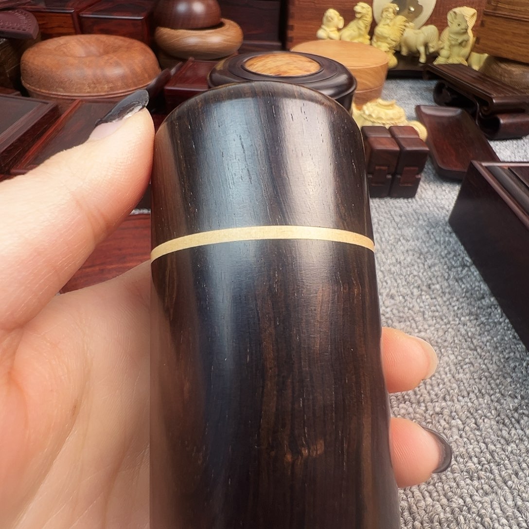 暧***誠东非黑黄檀（紫光檀）茶叶罐