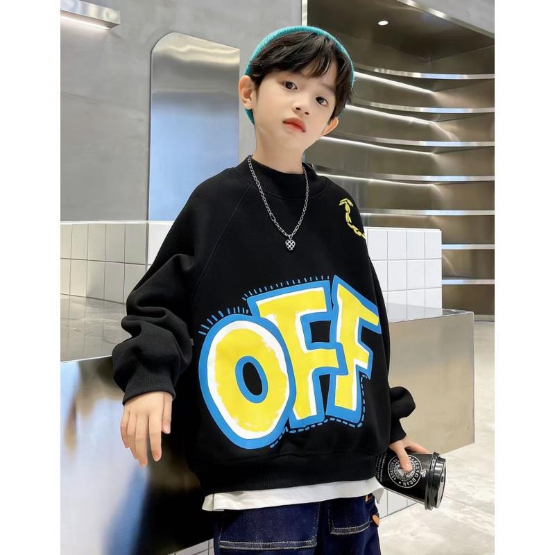 201149童装男童加绒卫衣2025秋冬新款儿童潮酷帅气时尚加绒卫衣潮