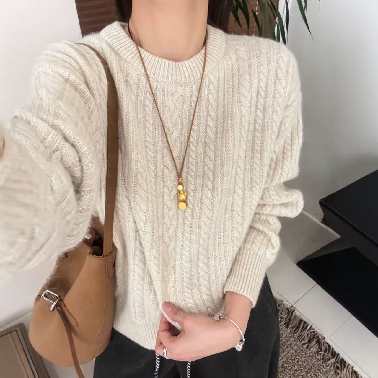 【小糯米~麻花】时尚2025新款套头百搭针织套头百搭A788