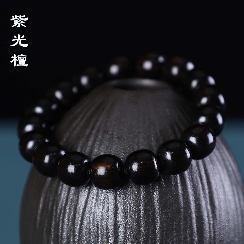A08-黑檀桶珠素圈12mm*17颗