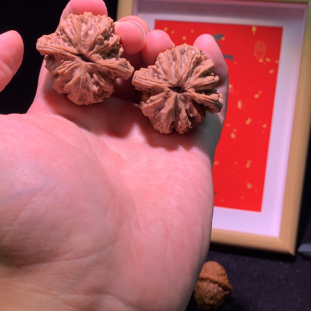 万***意文玩核桃把件麦虎全品无修40尺白茬
