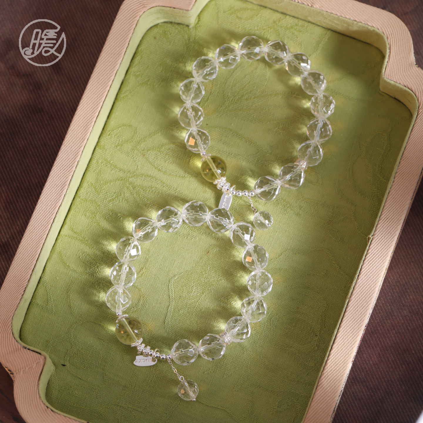 单圈切面白水晶手串11mm搭配黄水晶手链C2902多样性发一