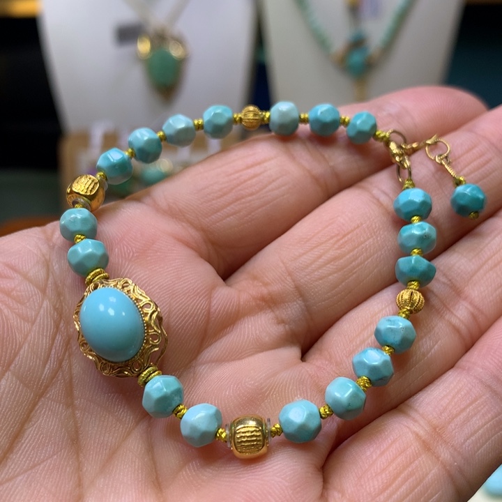 绿松石18K金镶嵌单圈