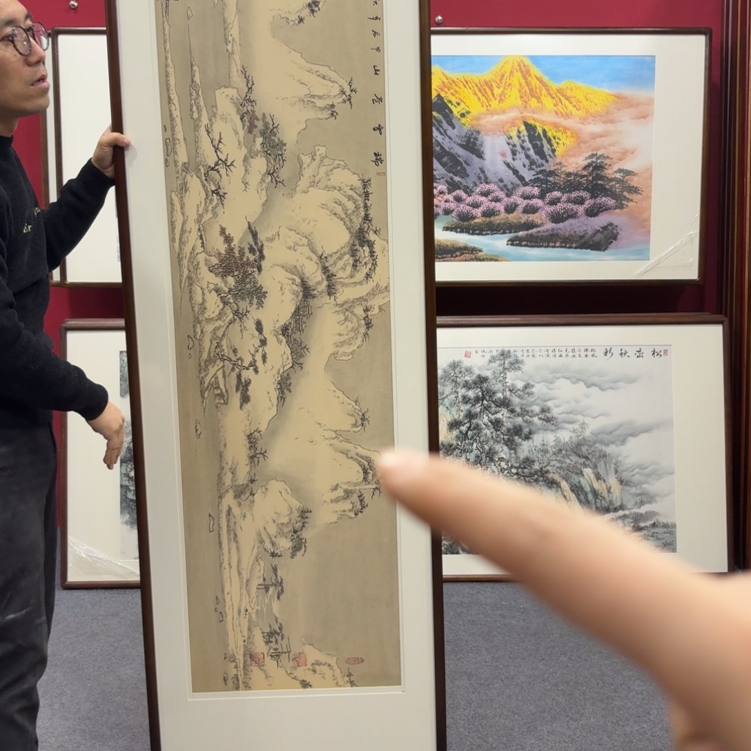 国画带框绘画210/60尺寸