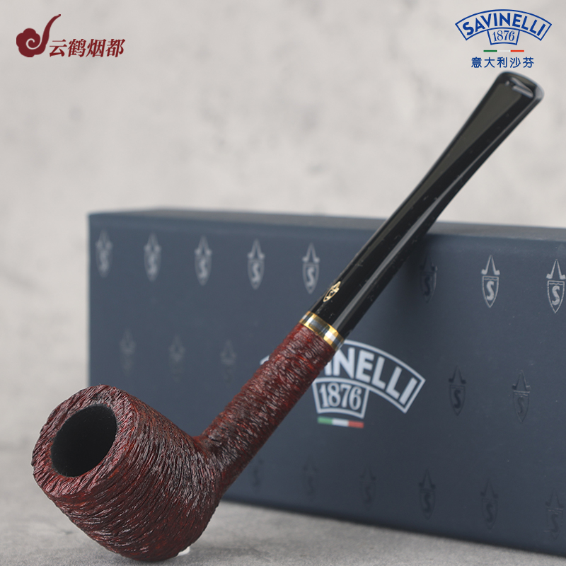 云鹤烟都意大利沙芬进口石楠木烟斗新精致麻面p477-105