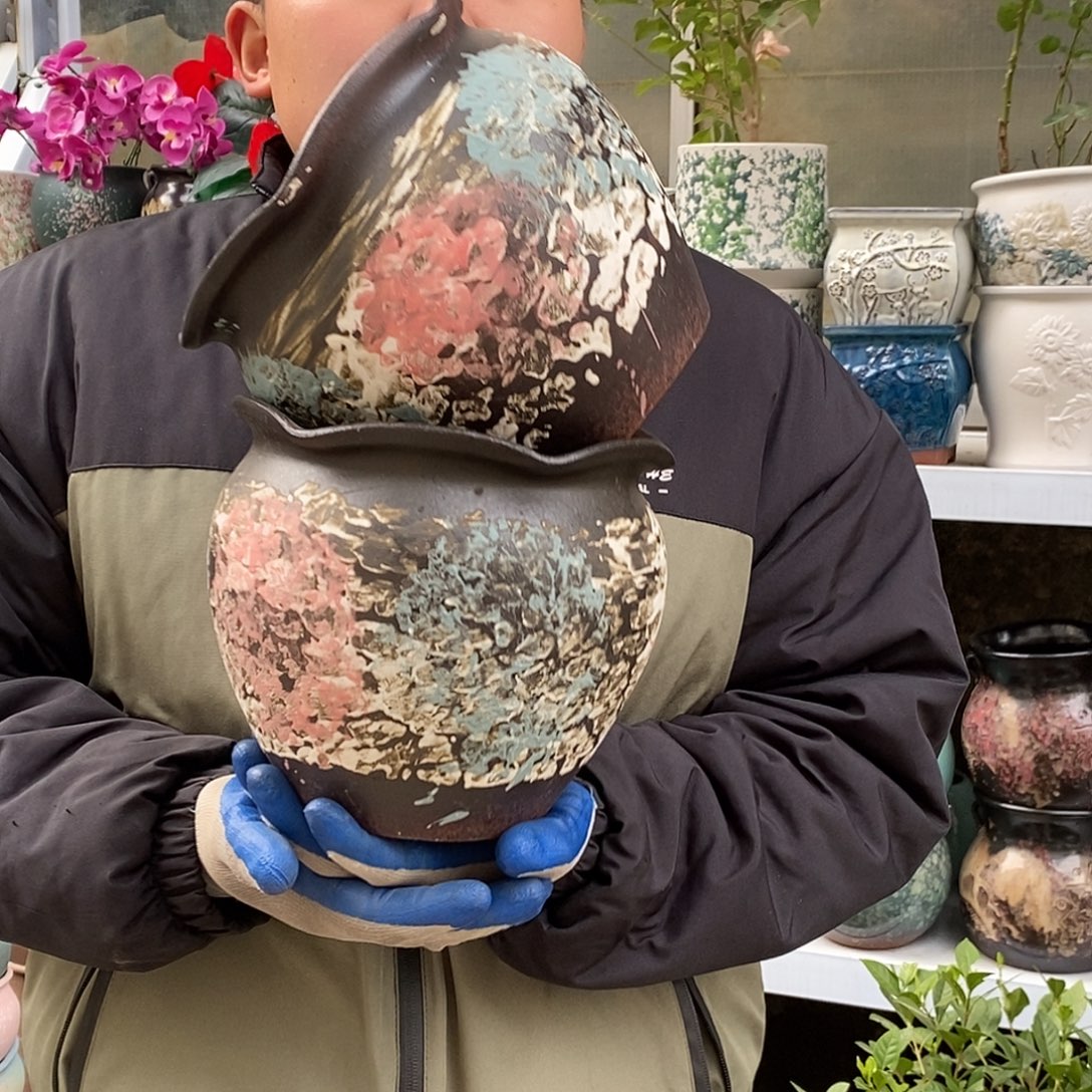 紫砂花盆口20高18福利