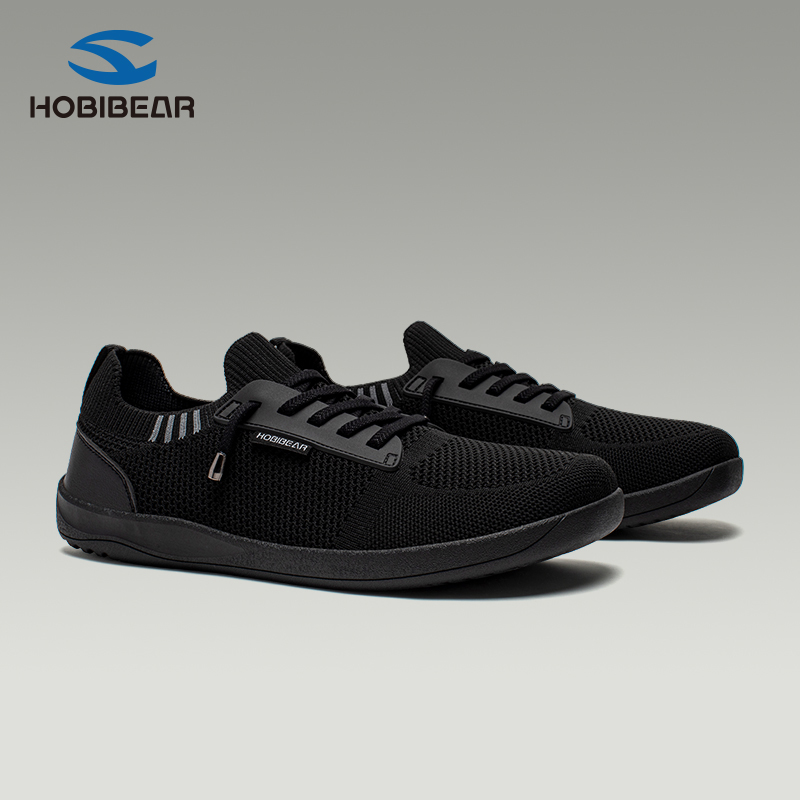 HOBIBEAR男鞋2025新款秋季网面男鞋男士透气休闲百搭宽头赤足鞋
