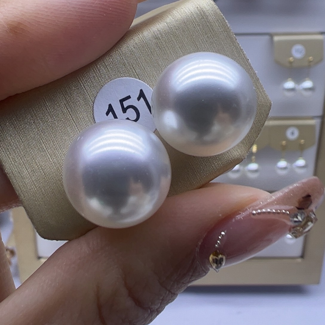 淡水珍珠耳饰18K金镶嵌