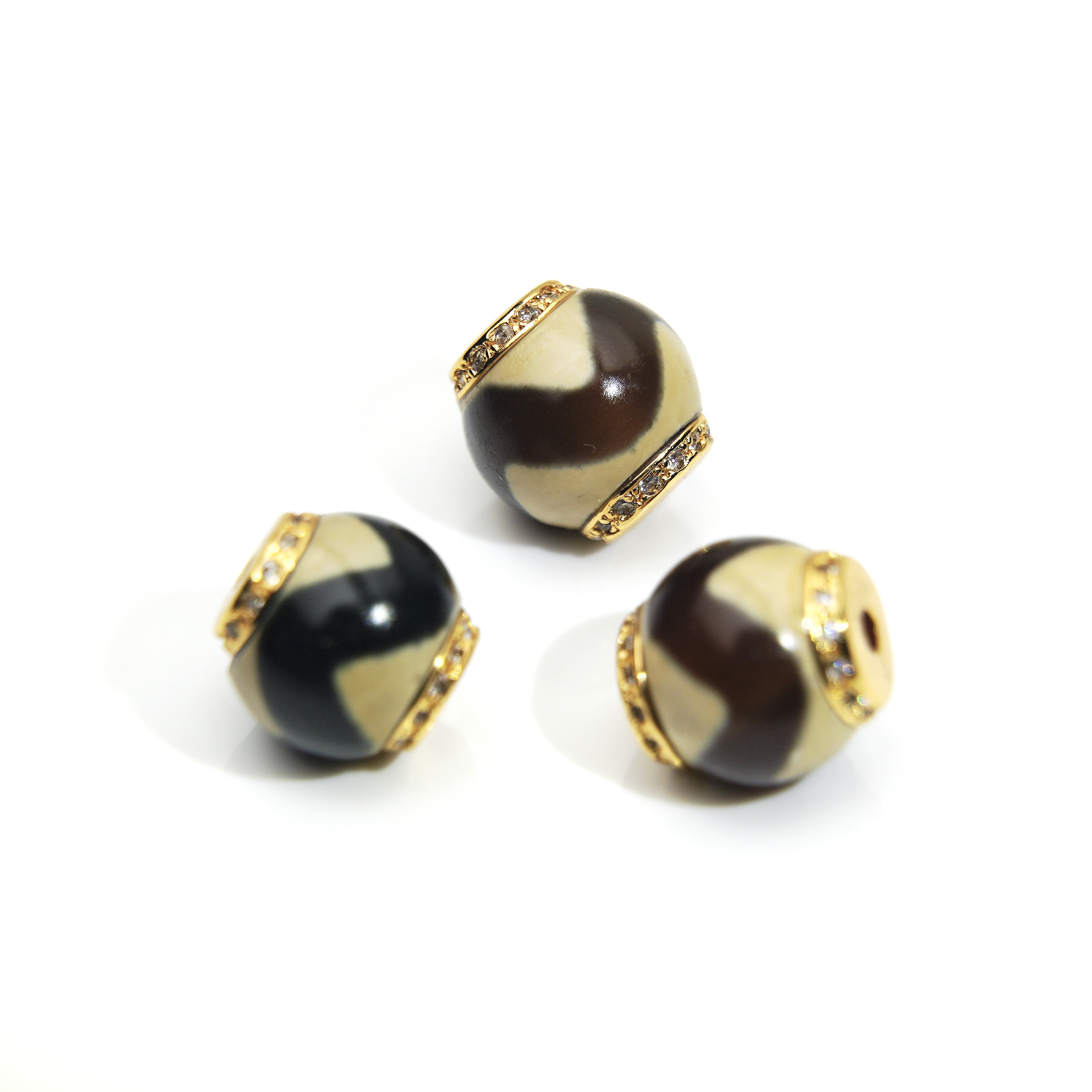 【玖仰文玩】珠改系列 牙黄虎牙顶珠腰珠配饰（发其一）10.2mm JY203