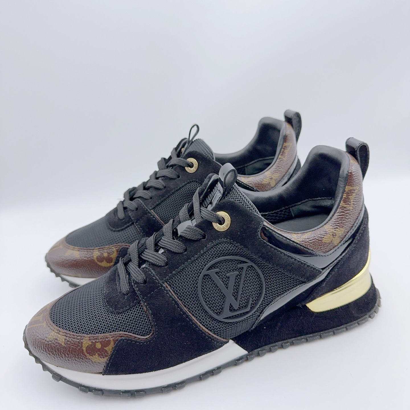 99新 LouisVuitton/路易威登 36.5码/黑棕runaway运动鞋/02180