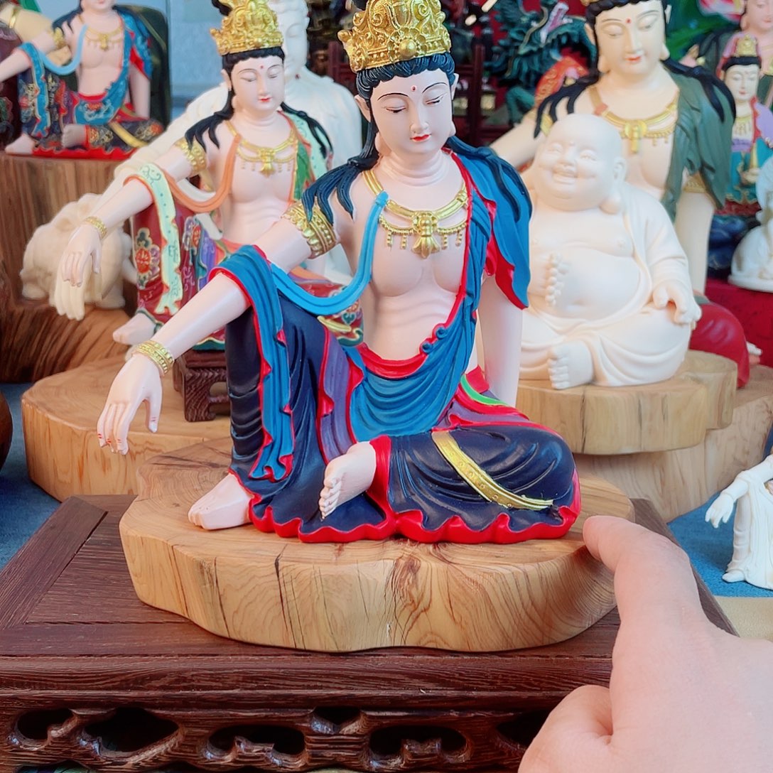 金***舍石材自在观音摆件