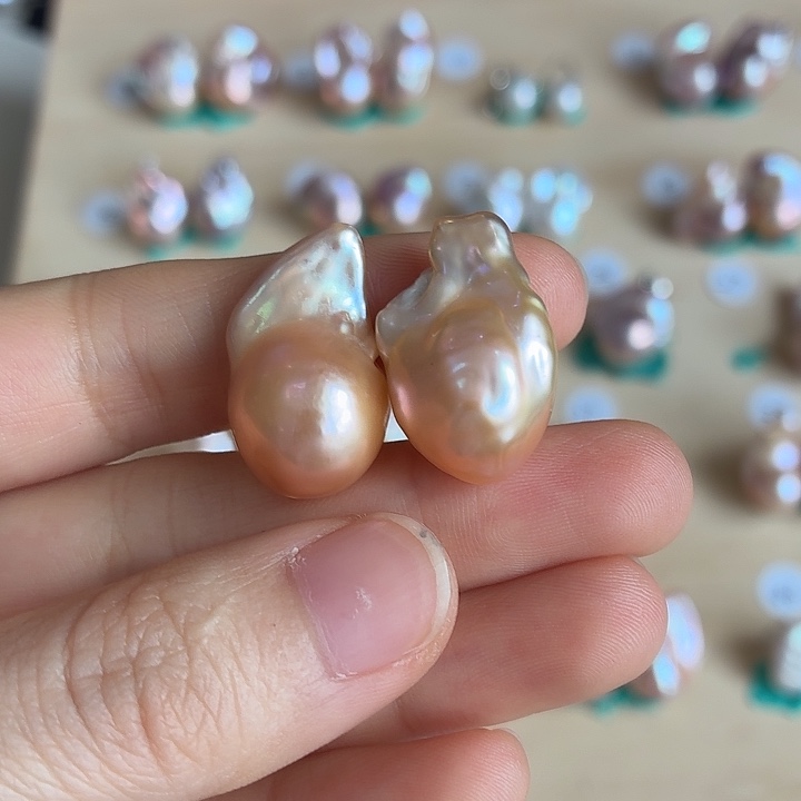 用***1淡水珍珠耳饰银S925镶嵌