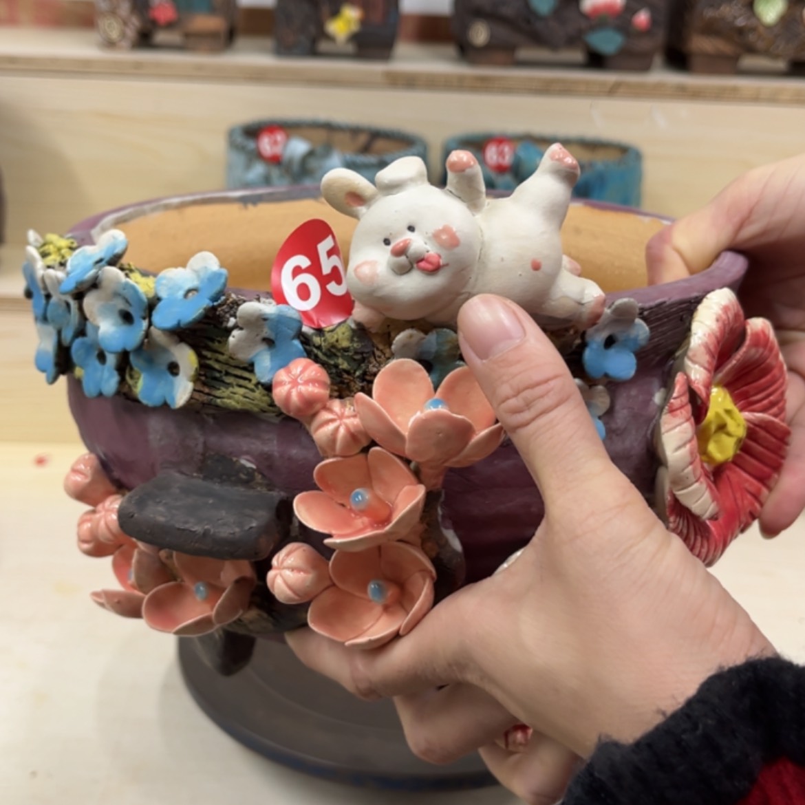 【闪购商品】紫砂花盆65号福利内口20外高15