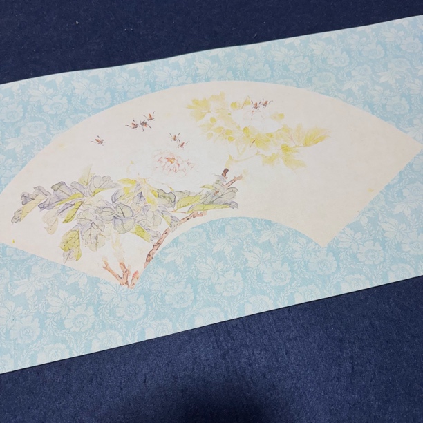 【升级纳米居廉花卉扇面长卷】大风堂纳米半生熟毛笔书法作品纸