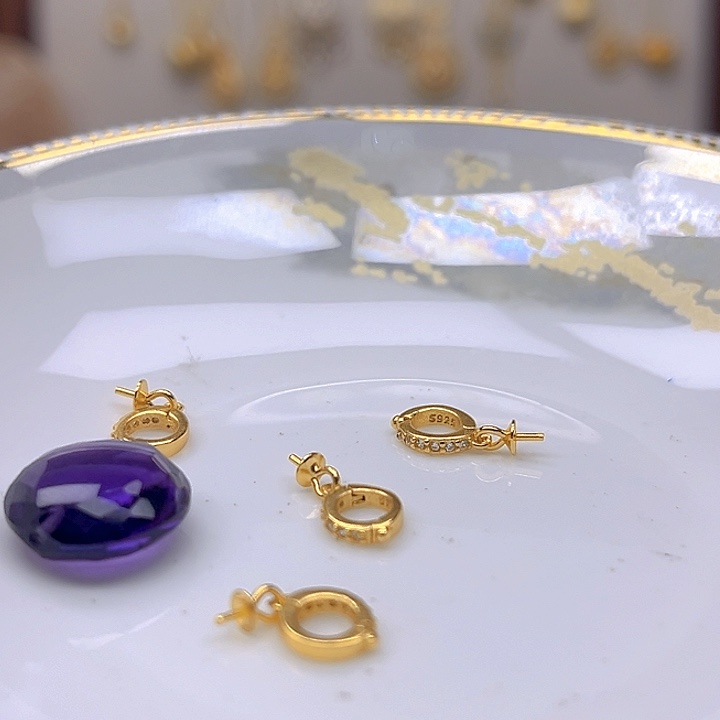 银S925镶嵌颈饰紫晶紫晶925镶嵌114