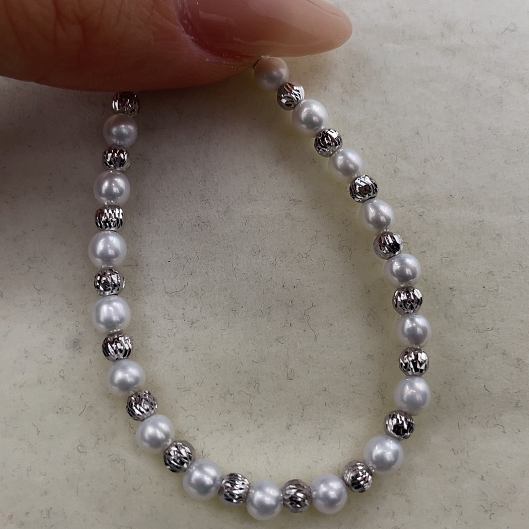 淡水珍珠手链银S925镶嵌