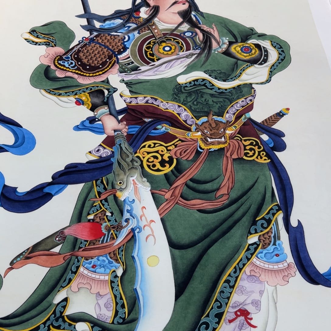 国画李老师工笔关二爷