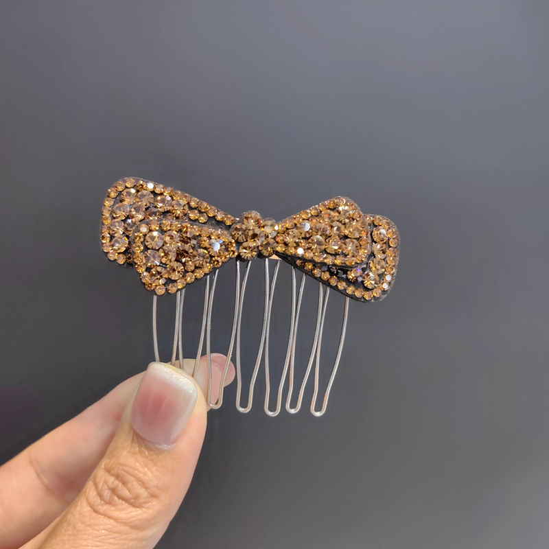 韩版施家钻插梳网红款盘发梳2024款碎发梳时尚百搭头饰发夹刘海夹