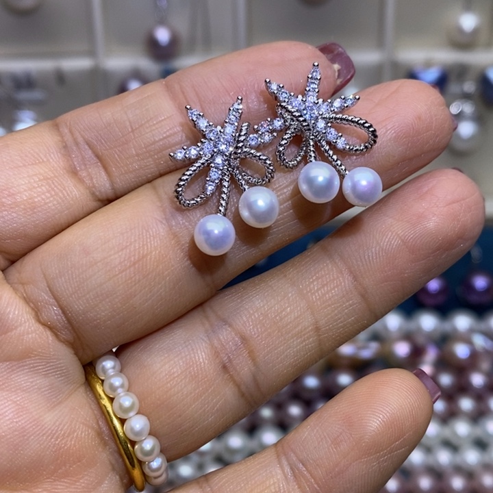 珠宝首饰淡水珍珠银S925镶嵌