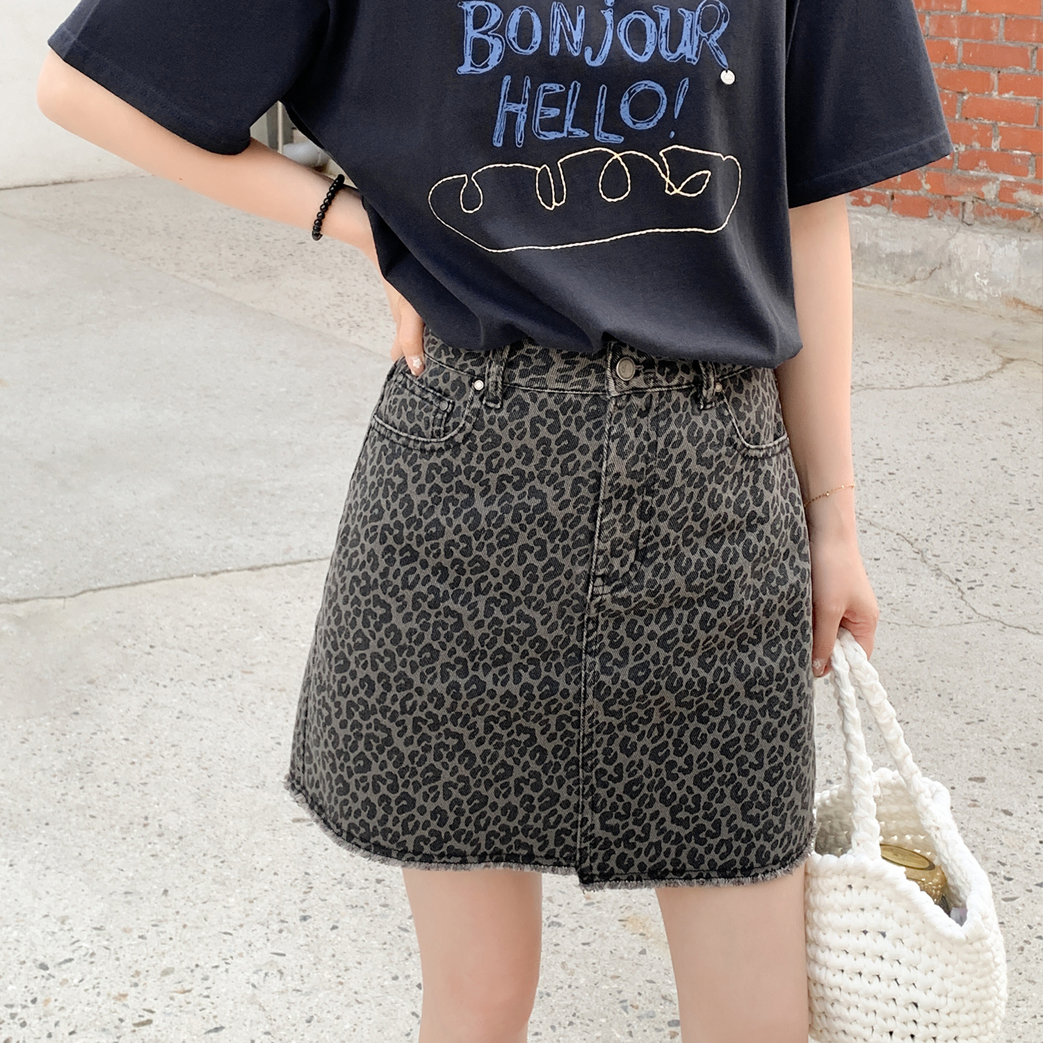 【现货】【时髦密码】FS504X071时尚豹纹半裙