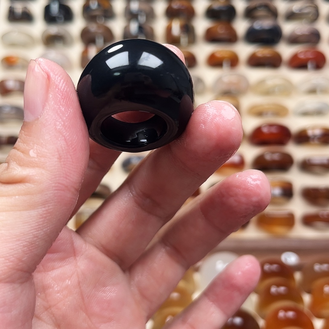 玛瑙/玉髓合金戒指1港12