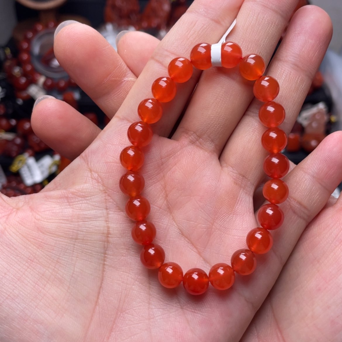 【闪购商品】未镶嵌8mm保山冰红手串原矿南红玛瑙