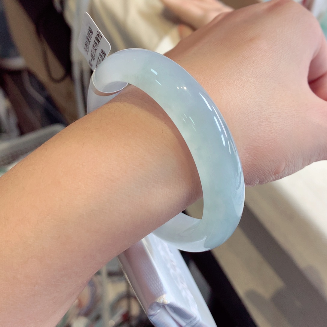 翡翠手镯未镶嵌12正圈77（冰感强）