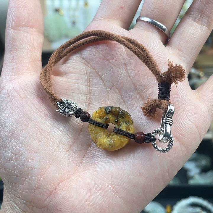 蛇纹石玉合金颈饰