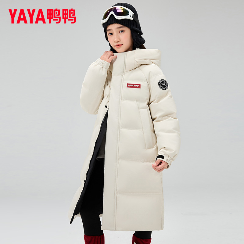 YAYA/鸭鸭羽绒服童装【中国*时空道宇联名】加厚长款过膝款冬25新